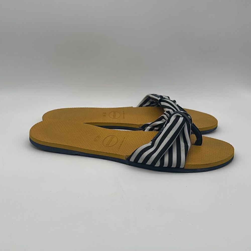 Havaianas Nautical Sandals‎ Flip Flops Navy & White Stripes Womens 39-40 US 9